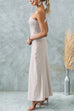 Trixiedress Sleeveless Tie Knot One Shoulder Striped Maxi Dress