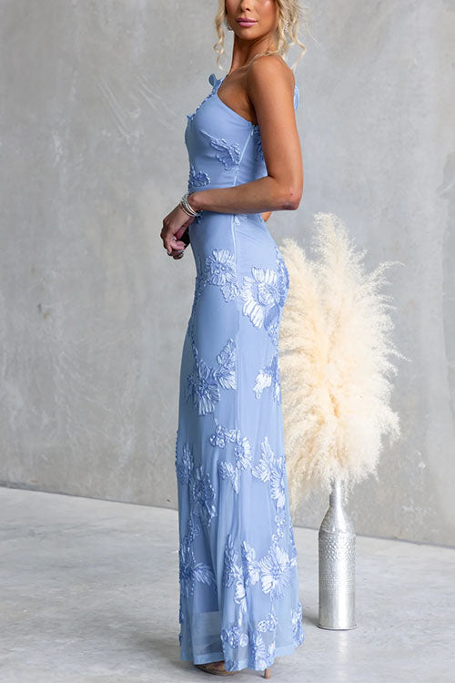 Ruffle One Shoulder Floral Bodycon Maxi Dress