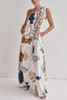 Trixiedress Tie Knot One Shoulder Floral Print Maxi Dress