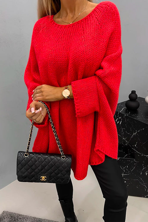 Cozy Batwing Sleeves Overisized Pullover Sweater