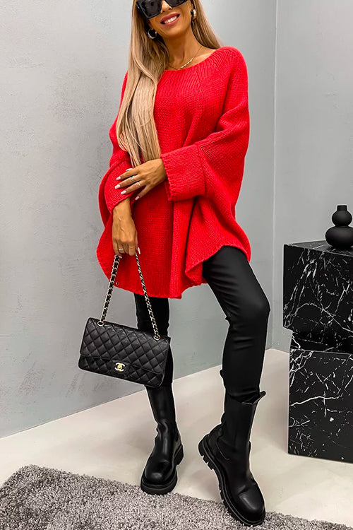 Cozy Batwing Sleeves Overisized Pullover Sweater