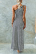 Trixiedress Sleeveless Tie Knot One Shoulder Striped Maxi Dress