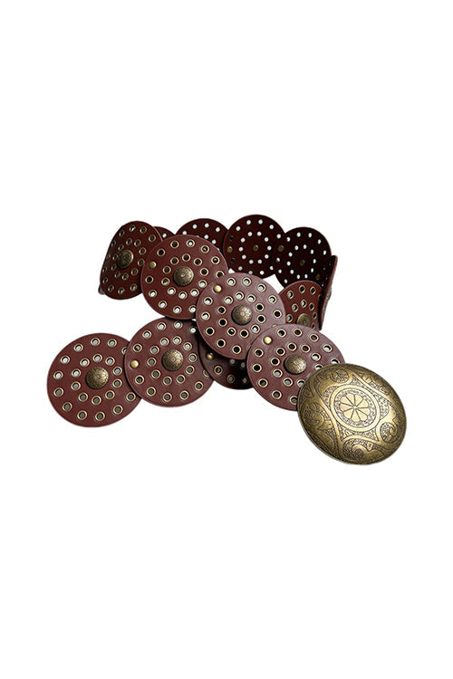 Trixiedress Vintage Rivet Metal Buckle Boho Disic Belt