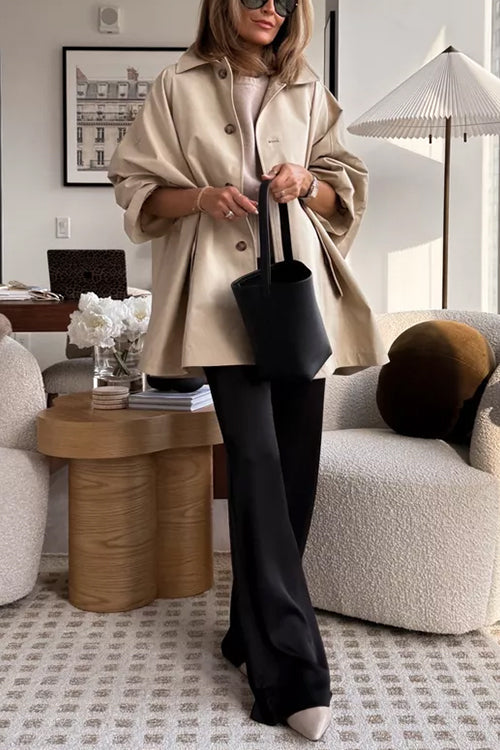 Trixiedress Lapel Single Breasted Pocketed Oversized Coat