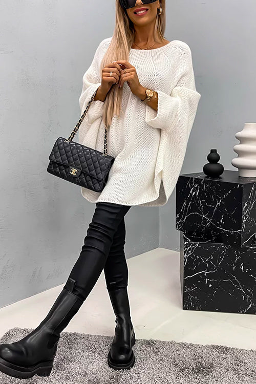 Cozy Batwing Sleeves Overisized Pullover Sweater