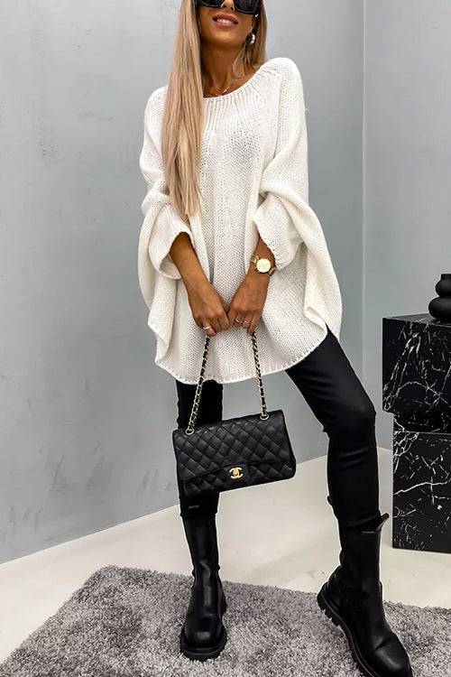 Cozy Batwing Sleeves Overisized Pullover Sweater