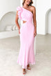 Trixiedress Frill One Shoulder Sleeveless Cut Out Maxi Dress