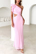 Trixiedress Frill One Shoulder Sleeveless Cut Out Maxi Dress