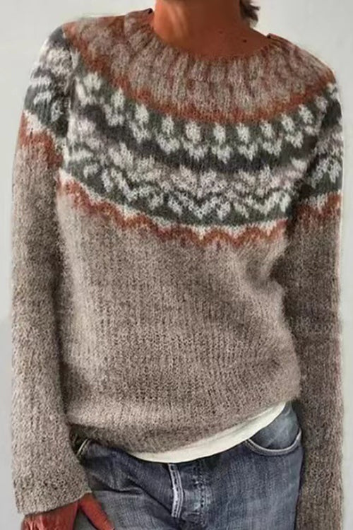 Trixiedress Round Neck Unique Pattern Casual Sweater(in 6 Patterns)