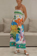 Trixiedress Spaghetti Strap High Waist Tropic Print Maxi Holiday Dress