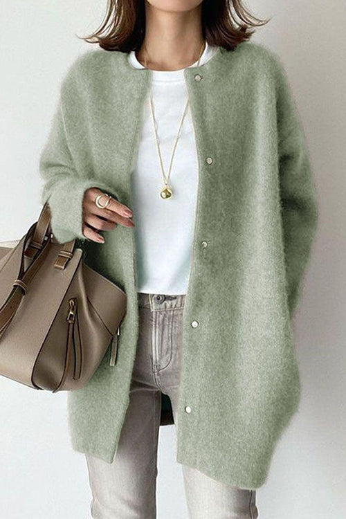 Trixiedress Crewneck Button Down Solid Outwear