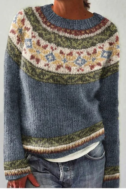 Trixiedress Round Neck Unique Pattern Casual Sweater(in 6 Patterns)