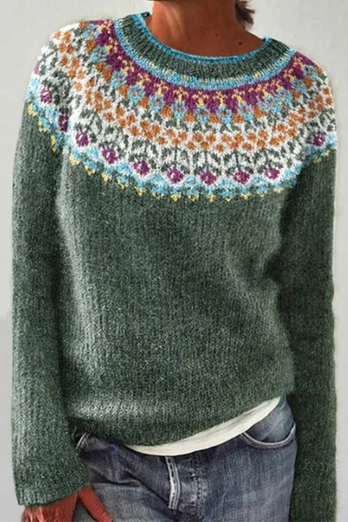 Trixiedress Round Neck Unique Pattern Casual Sweater(in 6 Patterns)