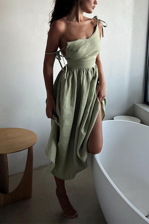 Trixiedress Tie Shoulder Backless Waisted Swing Maxi Cami Dress