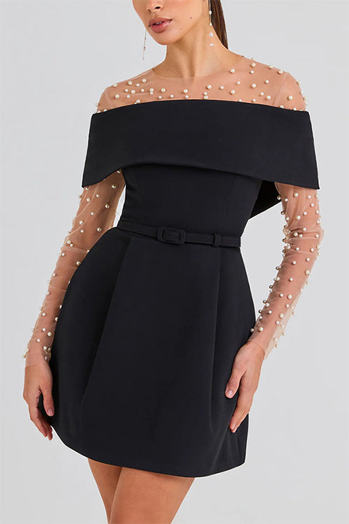 Trixiedress Off Shoulder Waisted A-line Mini Dress