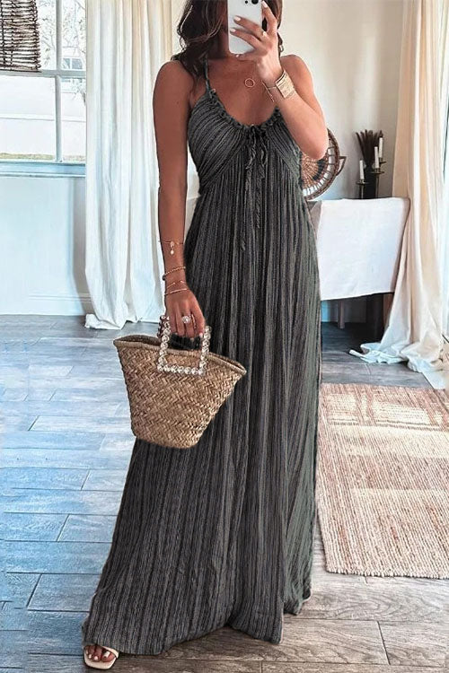 Trixiedress Halter Backless Tie Knot Printed Maxi Vacation Dress