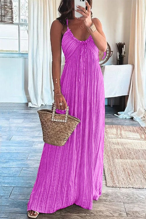 Trixiedress Halter Backless Tie Knot Printed Maxi Vacation Dress
