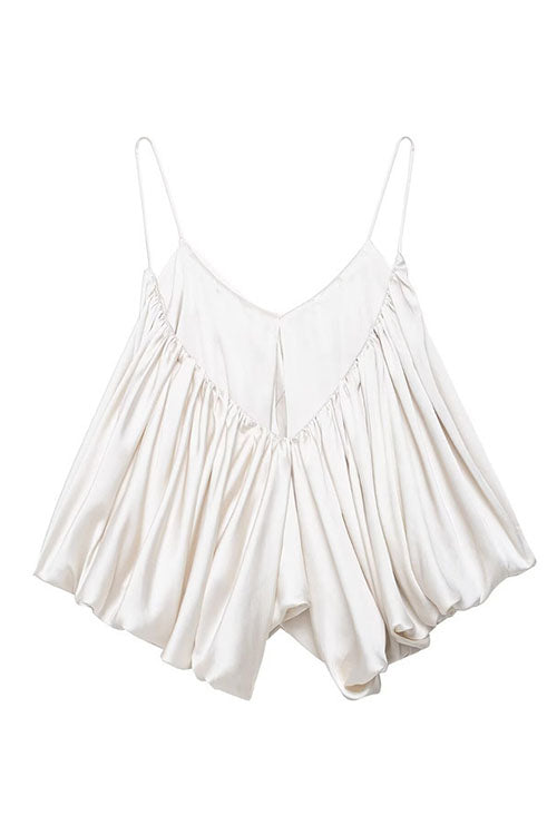 Trixiedress Spaghetti Strap Draped Satin Top