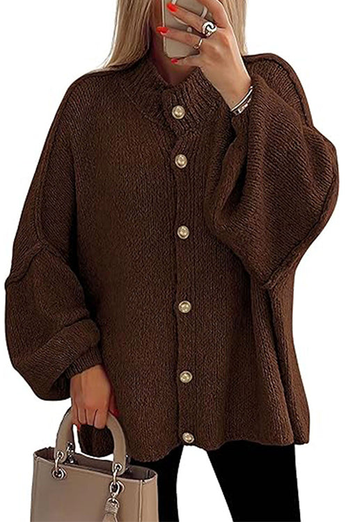 Trixiedress Button Up Balloon Sleeves Sweater Cardigan