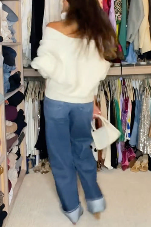 Trixiedress V Neck Criss Cross Front Ribbed Knit Sweater