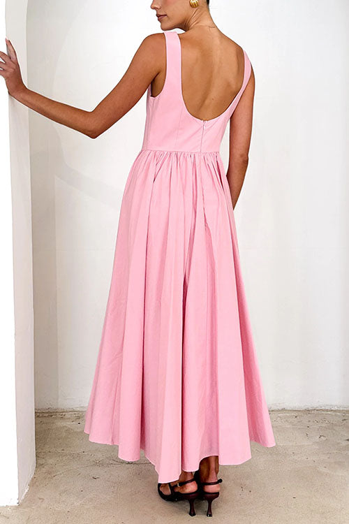 Trixiedress Sleeveless Open Back Swing Midi Dress