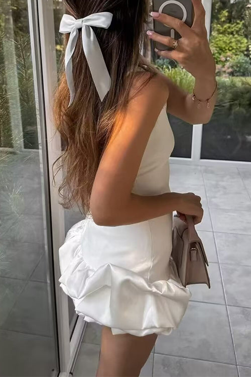 Trixiedress Backless Ruffle Hem Bodycon Mini Cami Dress