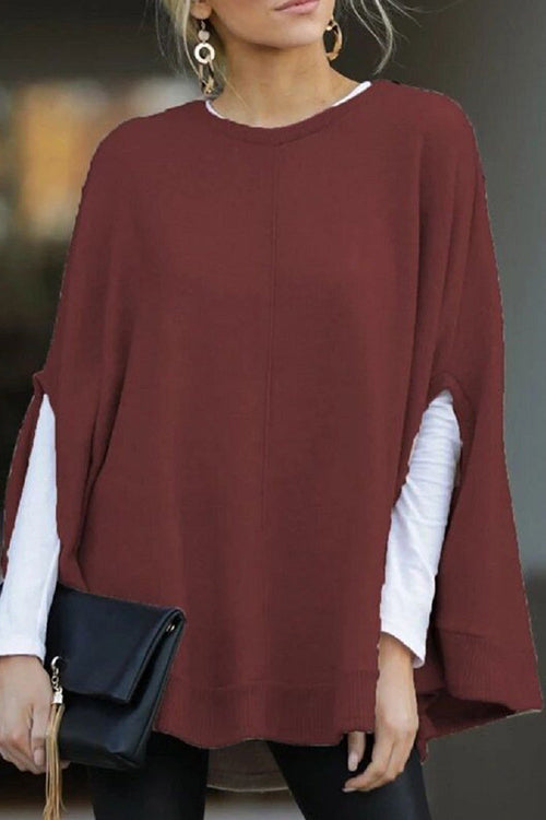 Trixiedress Crewneck Batwing Sleeve Cloak Top