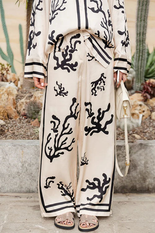 Trixiedress Wide Leg Reef Print Satin Pants