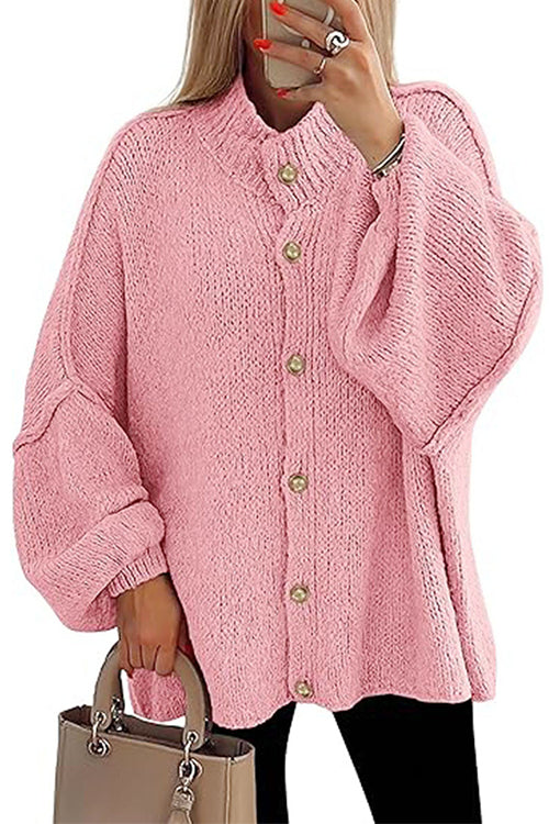 Trixiedress Button Up Balloon Sleeves Sweater Cardigan