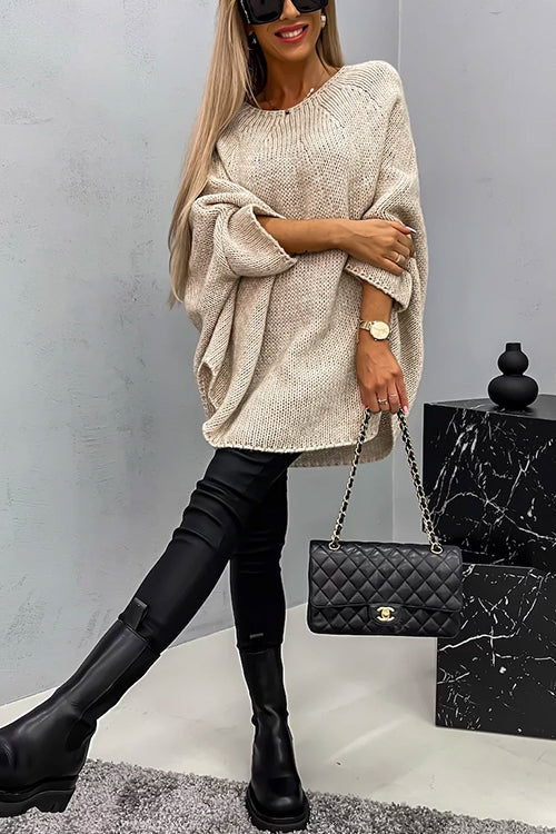 Cozy Batwing Sleeves Overisized Pullover Sweater