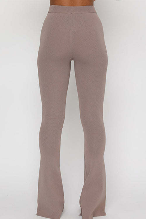 Trixiedress High Rise Slit Bell Bottoms Skinny Pants