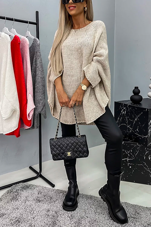 Cozy Batwing Sleeves Overisized Pullover Sweater