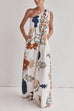 Trixiedress Tie Knot One Shoulder Floral Print Maxi Dress