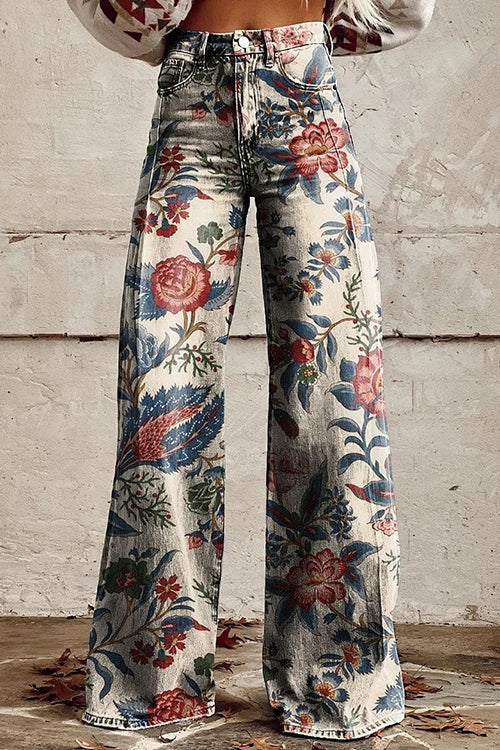 Trixiedress High Waist Unique Print Wide Leg Pants