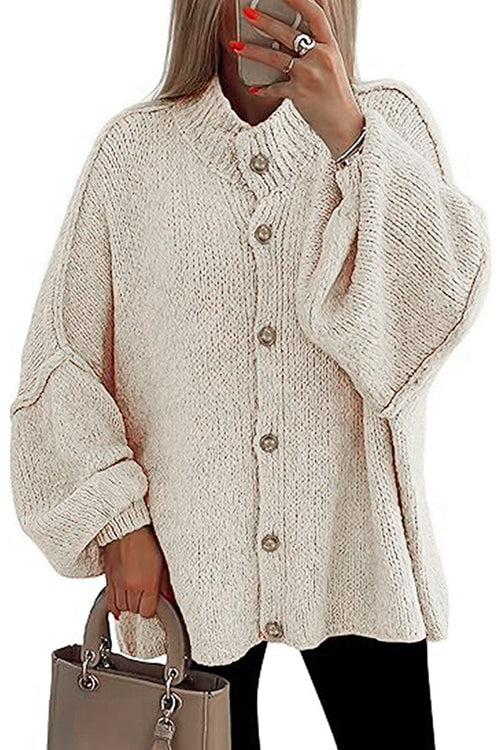 Trixiedress Button Up Balloon Sleeves Sweater Cardigan