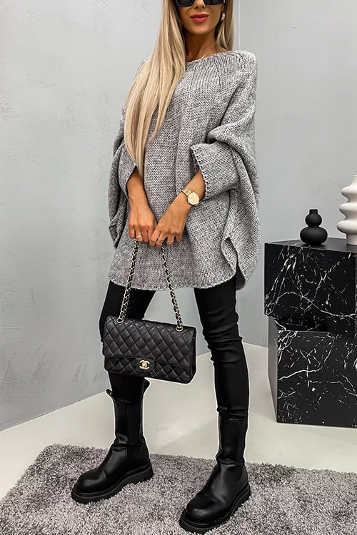 Cozy Batwing Sleeves Overisized Pullover Sweater