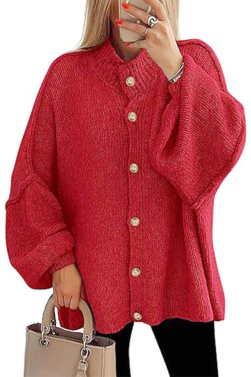 Trixiedress Button Up Balloon Sleeves Sweater Cardigan