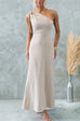 Trixiedress Sleeveless Tie Knot One Shoulder Striped Maxi Dress