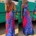 Trixiedress Criss Cross Strappy Backless Tie Dye Maxi Holiday Dress
