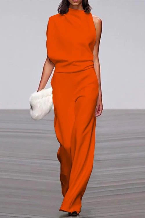 Trixiedress Chicest One Shoulder Wide Leg Jumpsuit