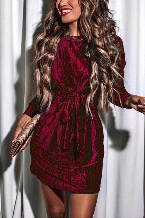 Trixiedress NYE Long Sleeves Velvet Dress(in 4 Colors)
