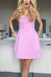 Trixiedress Strappy Floral Neckline Sleeveless Mini Dress