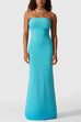 Trixiedress Strapless Tube Striped Knit Maxi Bodycon Dress