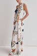 Trixiedress Tie Knot One Shoulder Floral Print Maxi Dress
