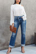 Trixiedress High Waist Straight Leg Ripped Denim Pants