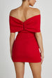 Trixiedress Bow Off Shoulder Bodycon Mini Party Dress