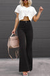 Trixiedress One Button Corduroy Flare Pants with Pockets