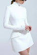 Trixiedress Mockneck Long Sleeves Waisted Mini Dress