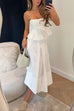 Trixiedress Lace Hollow Out Ruffle Cami Top and A-line Midi Skirt Set