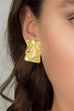 Trixiedress Textured Gold Rectangle Stud Earrings